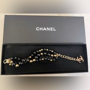 Authentic Chanel Black & Gold Bracelet